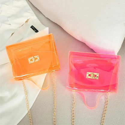 Summer Jelly Bags Mini Cute Clear Shoulder Bag Chain Transparent